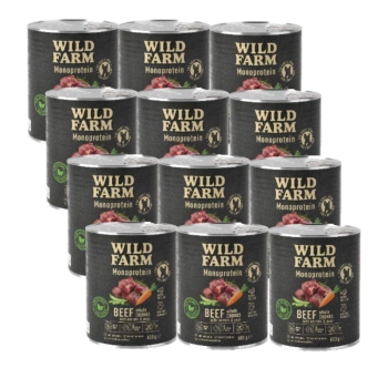 WILD FARM Μονοπρωτεϊνικό Μοσχαρίσιο Κρέας 12x800g Υποαλλεργική τροφή για σκύλους