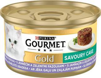 Purina Gourmet Gold Αλμυρό κέικ με αρνί και πράσινα φασόλια 85g