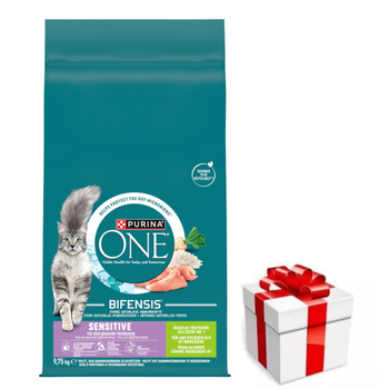 Purina One Sesitive Turkey & Rice Τροφή για ενήλικες γάτες 9,75kg + δωρεάν έκπληξη για τη γάτα