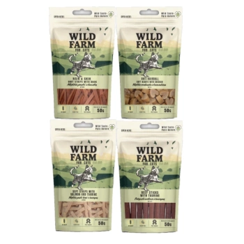 WILD FARM 4x50g μείγμα γεύσεων για γάτες
