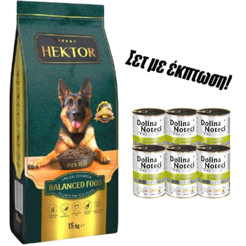 HEKTOR BALANCED Ενηλίκων 15kg+ Dolina Noteci Premium Χήνα με πατάτες 6x400g