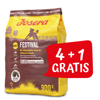 JOSERA Festival 4x900g + JOSERA Festival 900g GRATIS!