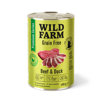 WILD FARM Premium Grain Free Beef and Duck 400g - τροφή για γάτες χωρίς σιτηρά