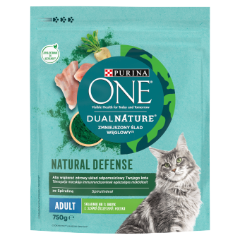 PURINA ONE DualNature Natural Defense Adult Cat Food γαλοπούλα 750g