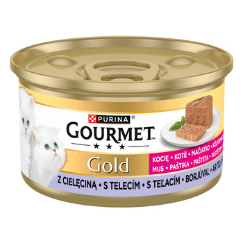 Purina Gourmet Gold Kitten μους με μοσχάρι 6x85g