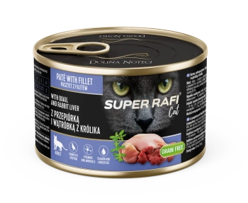 DOLINA NOTECI Super Rafi Γάτας P&F με ορτύκια και συκώτι κουνελιού 185g