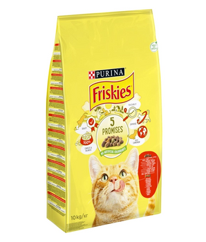 PURINA Friskies Γατοτροφή με βόειο κρέας και κοτόπουλο με λαχανικά 10kg