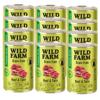 WILD FARM Premium Grain Free Beef and Tuna 12x400g - τροφή για γάτες χωρίς σιτηρά