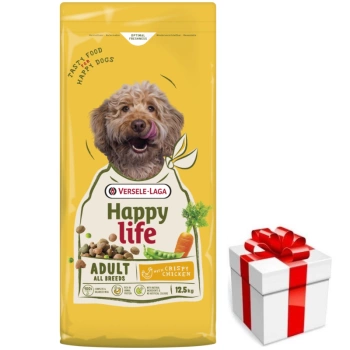 VERSELE-LAGA Happy Life Adult with Chicken 12,5kg - τροφή για ενήλικα σκυλιά με κοτόπουλο +ΕΚΠΛΗΞΗ ΓΙΑ ΤΟ ΣΚΥΛΟ