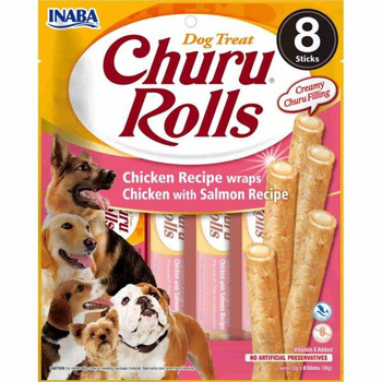 INABA Churu Rolls για σκύλους Κοτόπουλο με σολομό 8x12g