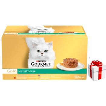 Purina Gourmet Gold Τροφή για γάτες Savoury Cake 48 x 85 g + δωρεάν έκπληξη για τη γάτα