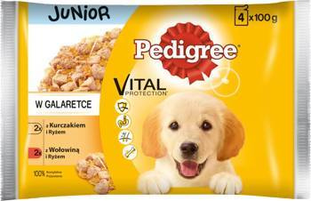 Pedigree Wet Jellied Puppy Food (Κοτόπουλο & Ρύζι, Μοσχάρι & Ρύζι) 4x100g