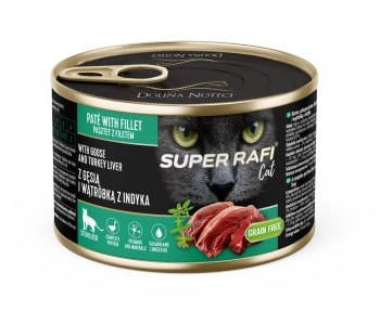 DOLINA NOTECI Super Rafi Cat P&F με συκώτι χήνας και γαλοπούλας για στειρωμένες γάτες 185g