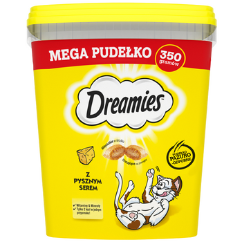 DREAMIES Mega Box 350 g – συμπληρωματική τροφή για ενήλικες γάτες, με νόστιμο τυρί