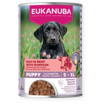EUKANUBA Υγρή τροφή για κουτάβια, πλούσια σε βοδινό κρέας και κολοκύθα 400 g