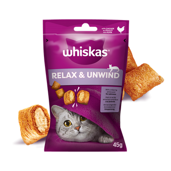 WHISKAS Relax & Relieve 45g λιχουδιά για γάτες, με κοτόπουλο