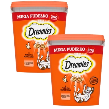 DREAMIES Mega Box 2x350 g – συμπληρωματική τροφή για ενήλικες γάτες, με νόστιμο κοτόπουλο