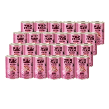 WILD FARM Pate με αρνί 24x400g - τροφή για γάτες χωρίς γλουτένη