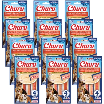 INABA Τσουρού για σκύλους (με βάση το ψάρι) με σολομό λαχανικών 12x(4x14g)