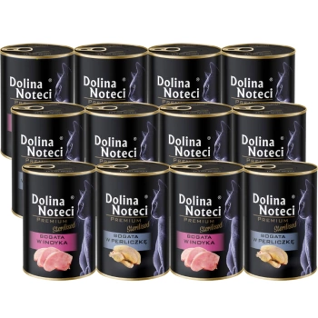 DOLINA NOTECI Premium για στειρωμένες γάτες πλούσια σε πίτα γαλοπούλας/αχλαδιού 12x400g