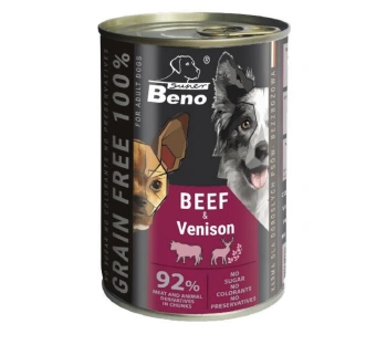 Super Beno ΣΚΥΛΟΣ χωρίς δημητριακά μπουκιές με μοσχάρι και κυνήγι σε σάλτσα 415g