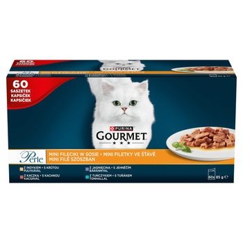 Purina Gourmet Perle Mini Φιλέτα σε σάλτσα Τροφή για γάτες 60x85g
