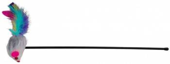 Trixie καλάμι ψαρέματος με ποντίκι και κουδουνίστρα σε ένα ραβδί για γάτες