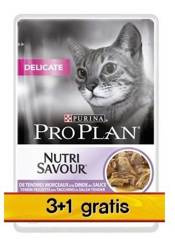 Purina Pro Plan Delicate Nutrisavour Turkey 4x85g (3+1 ΔΩΡΕΑΝ)