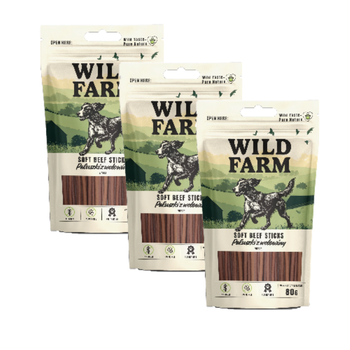 WILD FARM μοσχαρίσια μπαστουνάκια 3x80g λιχουδιές για σκύλους