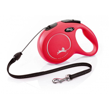 FLEXI Automatic Leash New Classic Rope M (8m) έως 20kg - κόκκινο