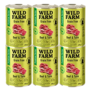 WILD FARM Premium Grain Free Beef and Tuna 6x400g - τροφή για γάτες χωρίς σιτηρά