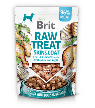 BRIT CARE Dog Raw Treat Skin & Coat Fish & Chicken με προβιοτικά και φύκια 40g