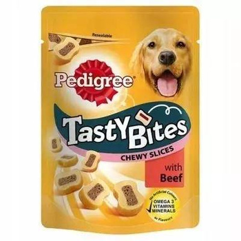 Pedigree Tasty Bites Chewy Slice Adult Dog Treat με βόειο κρέας 155g