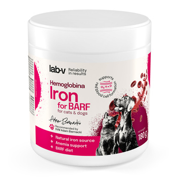 Lab-v Αιμοσφαιρίνη – φυσικός αιμικός σίδηρος για μείγματα BARF και οικιακές δίαιτες 180 g