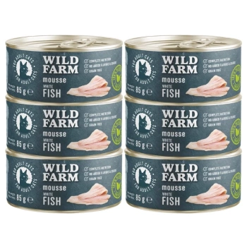 WILD FARM Mousse White Fish 6x85g - μους χωρίς σιτηρά για γάτες