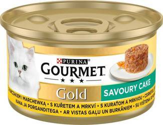 Purina Gourmet Gold Αλμυρό κέικ με κοτόπουλο και καρότα 85g