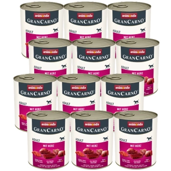 ANIMONDA GranCarno Ενηλίκων με γεύση σκύλου: με καρδιές 12x800g