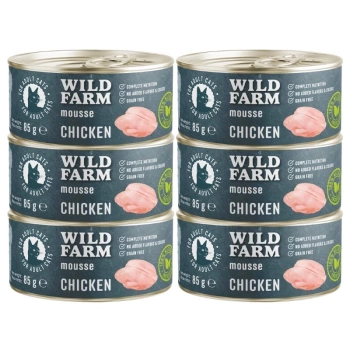 WILD FARM Mousse Chicken 6x85g - μους χωρίς σιτηρά για γάτες