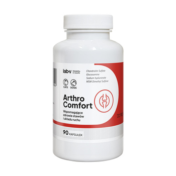 LAB-V Arthro Comfort - Ολοκληρωμένη υποστήριξη της υγείας των αρθρώσεων και του μυοσκελετικού συστήματος για σκύλους και γάτες 90 κάψουλες