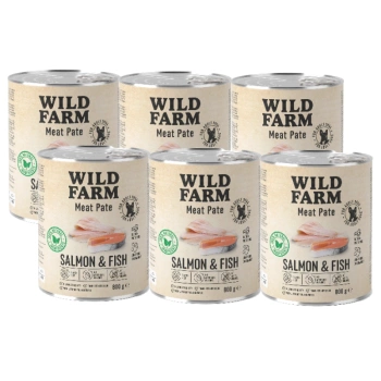 WILD FARM Πατέ Σολομού 6x800g τροφή για σκύλους χωρίς γλουτένη