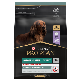 PRO PLAN Sensitive Digestion Small & Mini Adult πλούσια σε γαλοπούλα τροφή για σκύλους 2.5kg