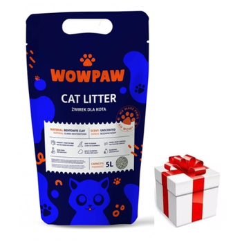 Άμμος Μπεντονίτη WOW PAW - Άοσμη για Γάτες 5L +ΈΚΠΛΗΞΗ ΓΙΑ ΤΗ ΓΆΤΑ