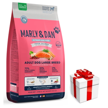 Marly & Dan Ενήλικος Σκύλος Μεγάλης Φυλής Φρέσκος Σολομός Ολιστική & Υποαλλεργική Ξηρά Τροφή 4kg + Δωρεάν Έκπληξη για τον Σκύλο σας