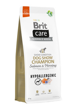 BRIT CARE Dog Υποαλλεργιογόνο σκύλος Show Champion Σολομός & ρέγγα 12kg + Δωρεάν έκπληξη!