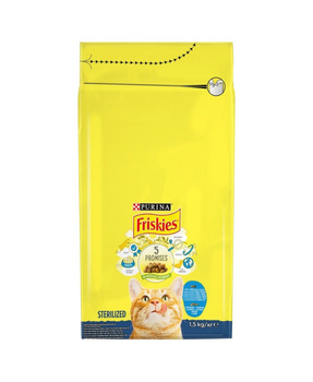 PURINA Friskies Sterilized τροφή για γάτες με σολομό και τόνο με λαχανικά 1.5kg