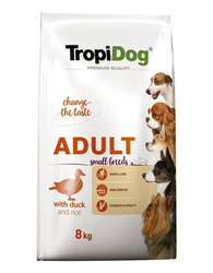 Tropidog Premium Ενηλίκων μικρών φυλών με πάπια και ρύζι 8kg