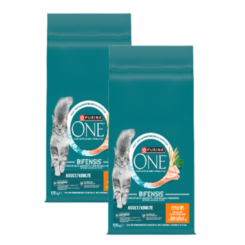 Purina One Adult Κοτόπουλο & Σιτάρι τροφή για ενήλικες γάτες 2x9,75 kg