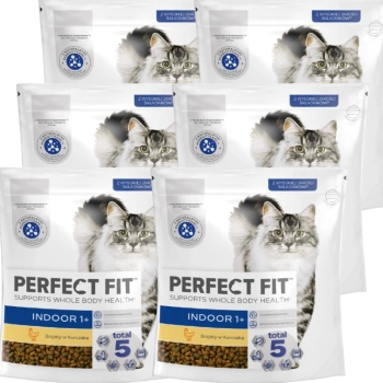 PERFECT FIT (Indoor 1+) 6x750g ξηρά τροφή πλούσια σε κοτόπουλο για γάτες που ζουν σε εσωτερικούς χώρους