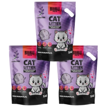BUBU Pets Σιλικόνη μη-συσσωρευτική άμμος Micro λεβάντα μωβ 3x7.2l