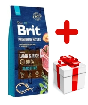 Brit Premium By Nature Sensitive με αρνί και ρύζι 15kg + ΈΚΠΛΗΞΗ ΓΙΑ ΤΟ ΣΚΎΛΟ ΣΑΣ